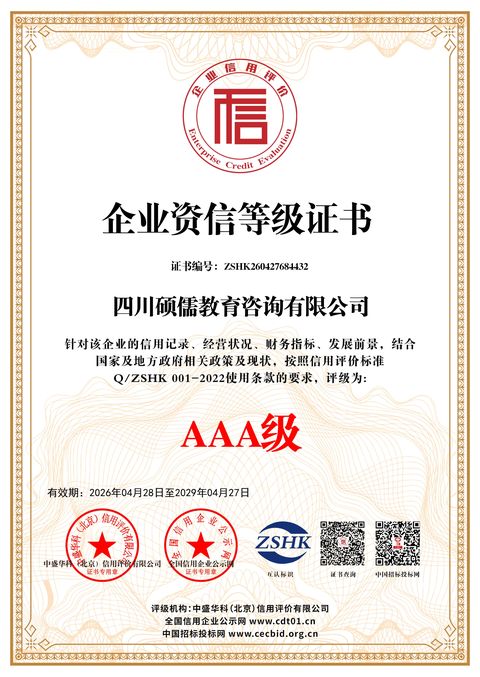 企业资信等级证书